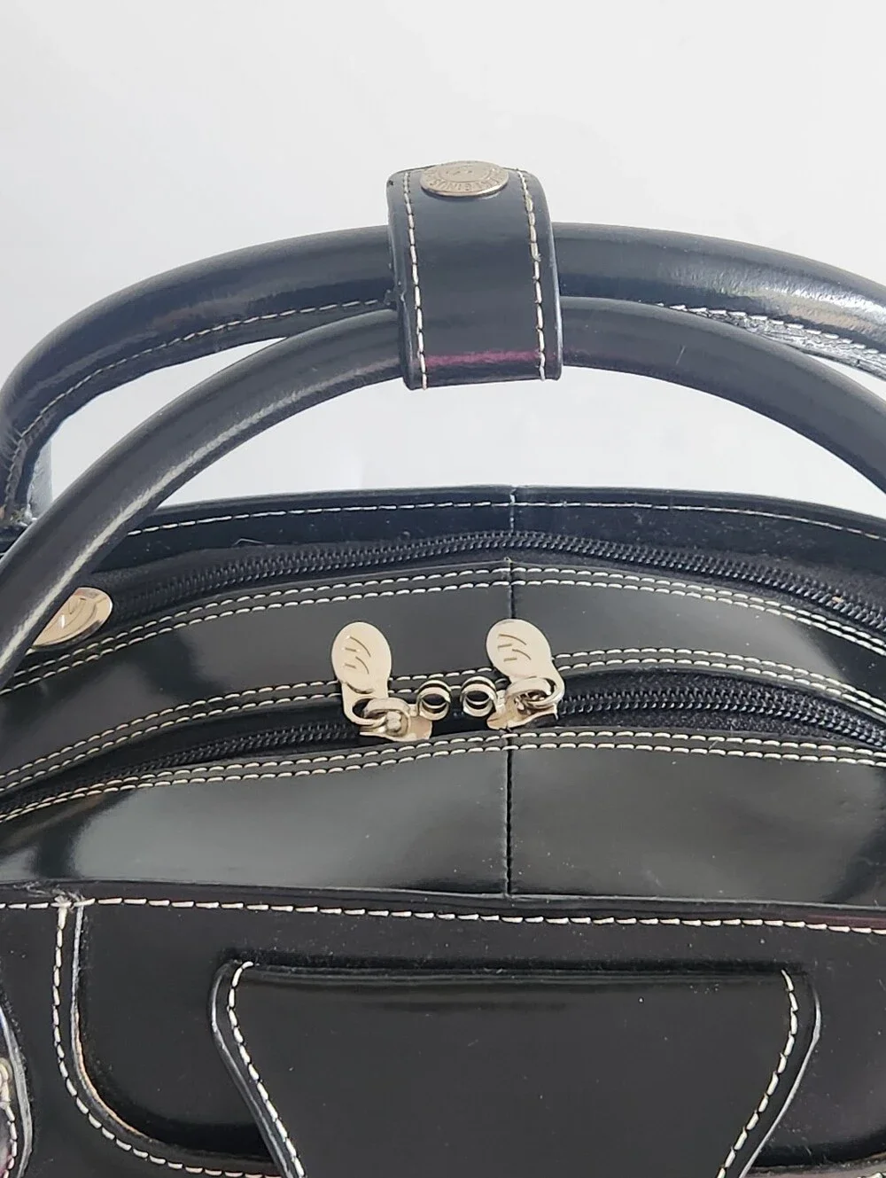 McKlein Edgebrook Leather Rolling Laptop Briefcase Wheeled Bag Business Travel